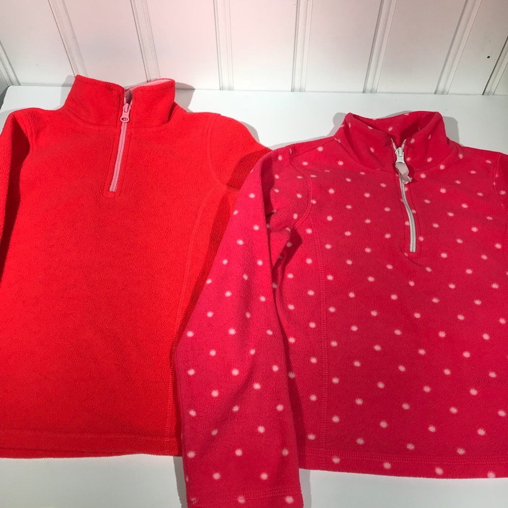 Old navy girls fleece 3/4 zip pullovers size 6/7